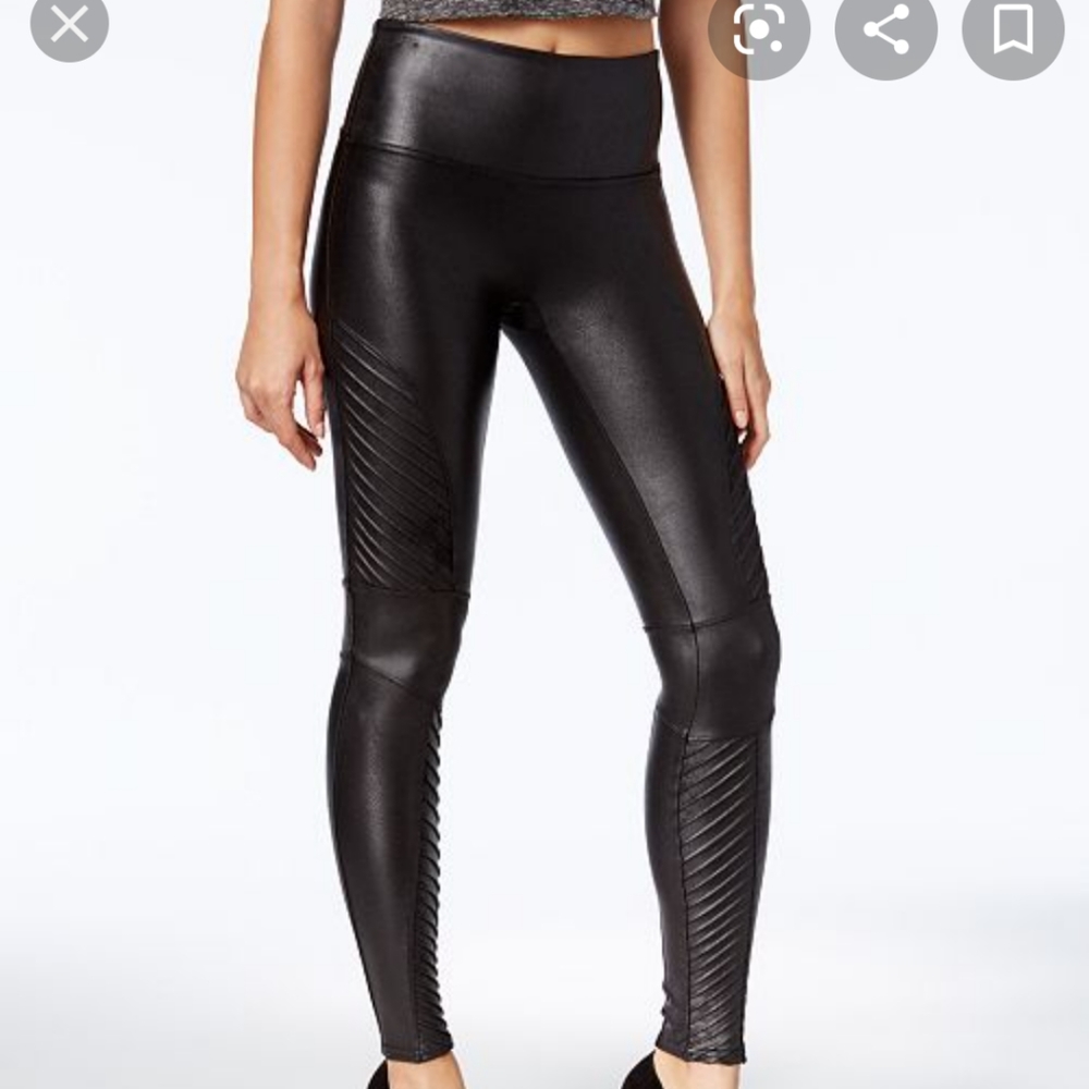 Spanx moto faux leather leggings